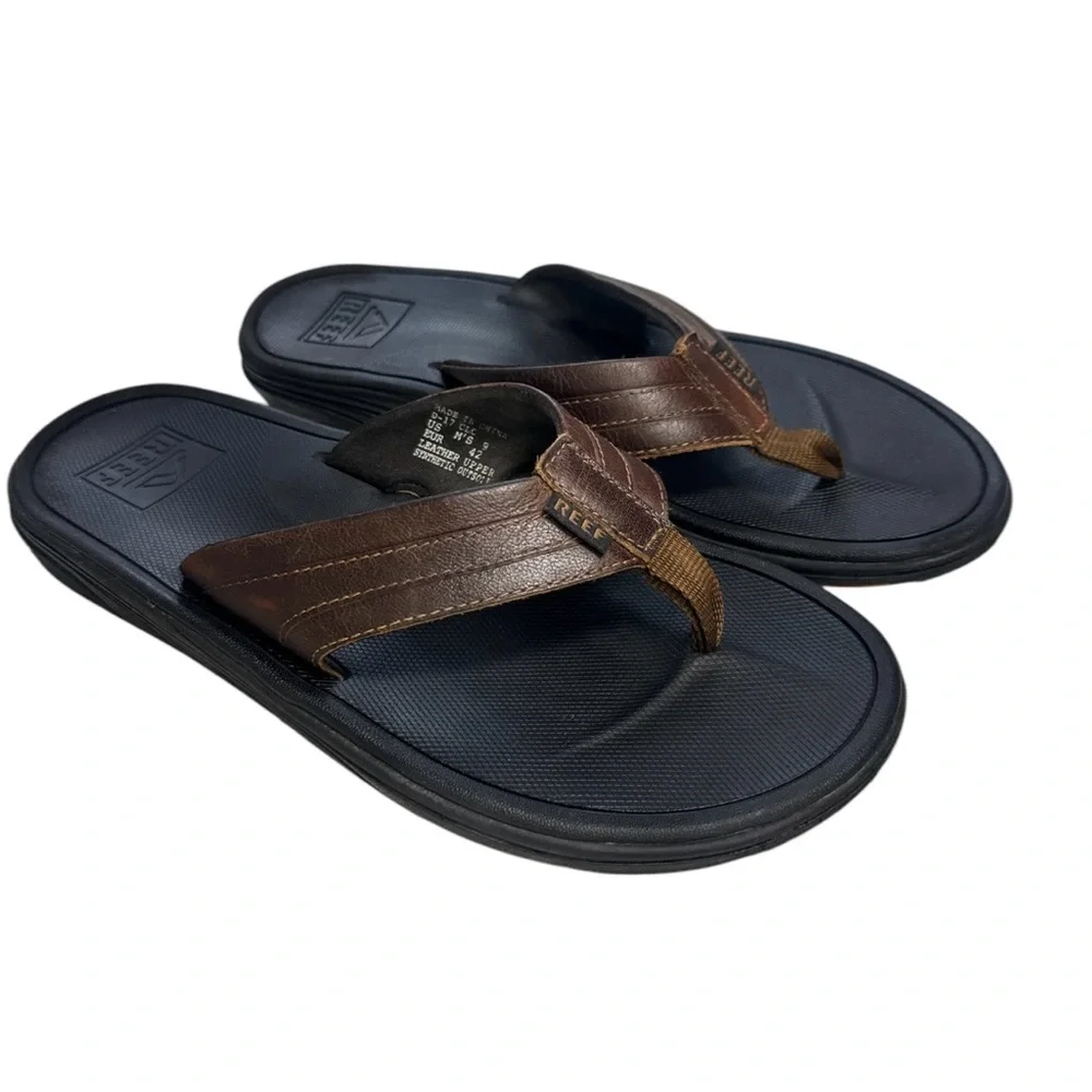 Reef Men's Brown Leather Sandals Size 9